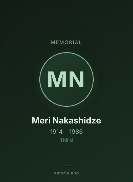 Memorial portrait of Meri Nakashidze