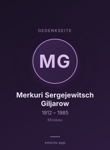 Gedenkportrait von Merkuri Sergejewitsch Giljarow