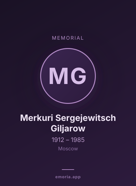 Memorial portrait of Merkuri Sergejewitsch Giljarow