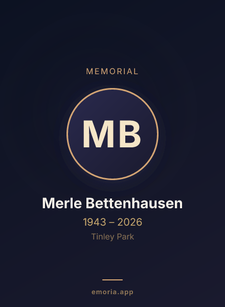 Memorial portrait of Merle Bettenhausen