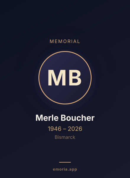 Memorial portrait of Merle Boucher