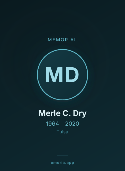 Memorial portrait of Merle C. Dry