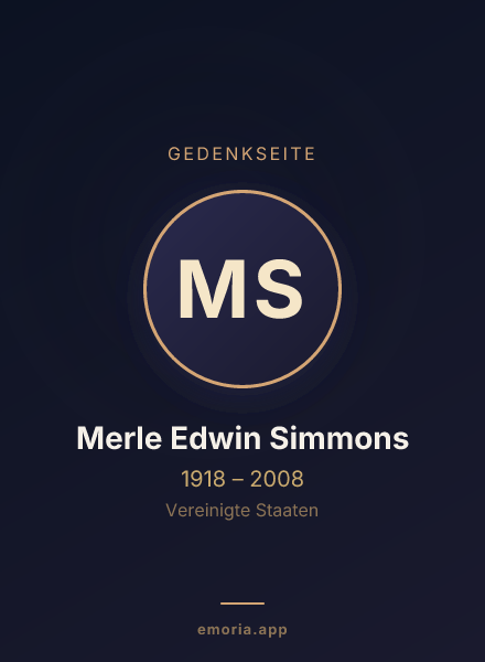 Gedenkportrait von Merle Edwin Simmons