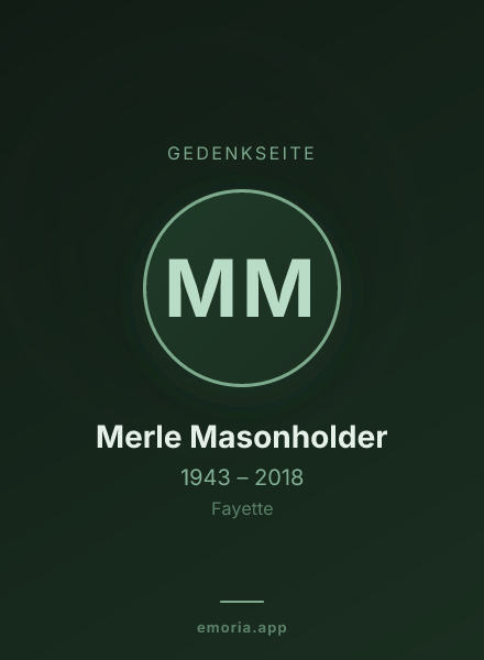 Gedenkportrait von Merle Masonholder