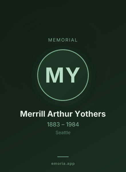 Memorial portrait of Merrill Arthur Yothers