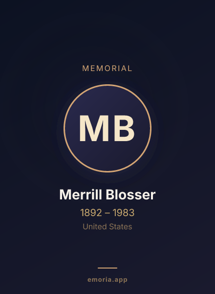 Memorial portrait of Merrill Blosser