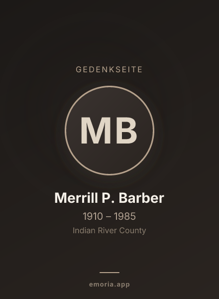 Gedenkportrait von Merrill P. Barber