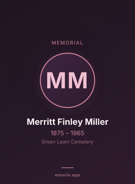 Memorial portrait of Merritt Finley Miller