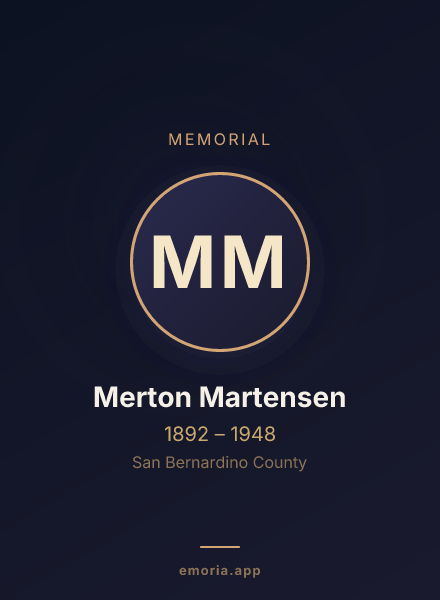 Memorial portrait of Merton Martensen