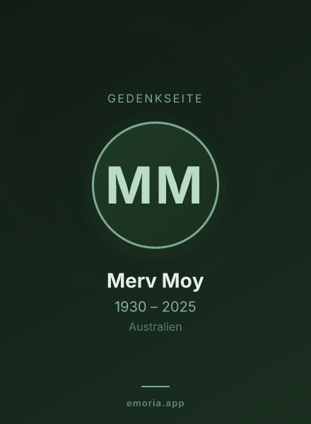 Gedenkportrait von Merv Moy