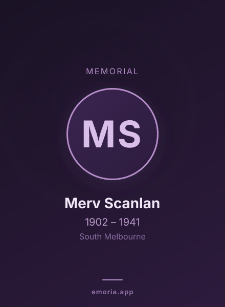 Memorial portrait of Merv Scanlan