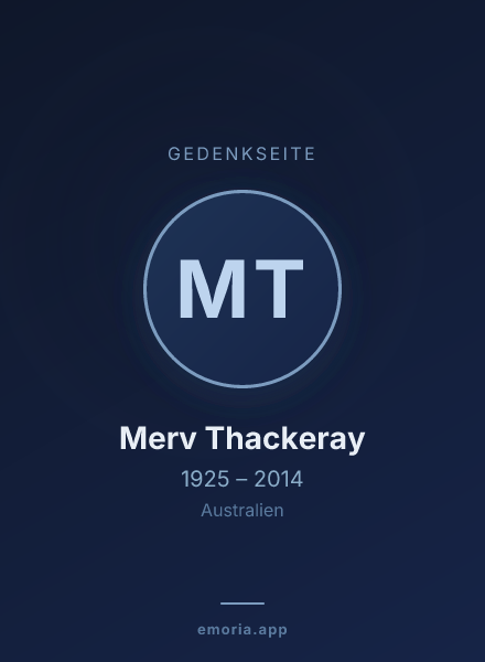 Gedenkportrait von Merv Thackeray