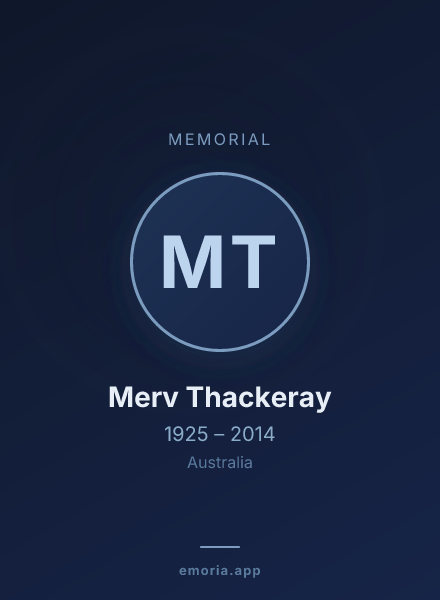 Memorial portrait of Merv Thackeray