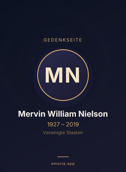Gedenkportrait von Mervin William Nielson