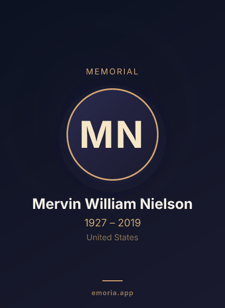 Memorial portrait of Mervin William Nielson