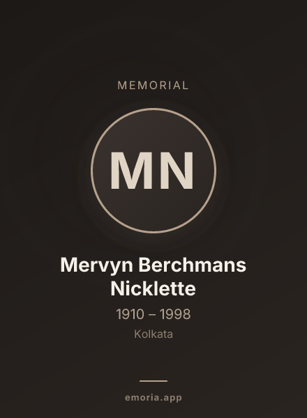 Memorial portrait of Mervyn Berchmans Nicklette