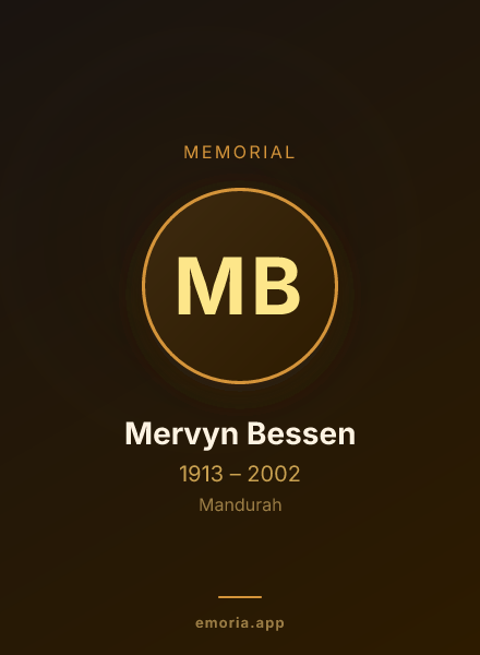 Memorial portrait of Mervyn Bessen
