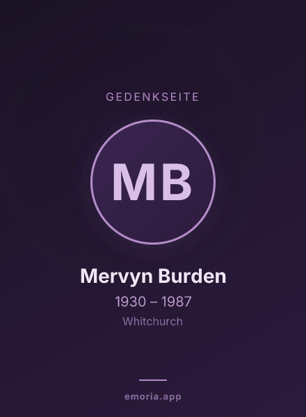 Gedenkportrait von Mervyn Burden