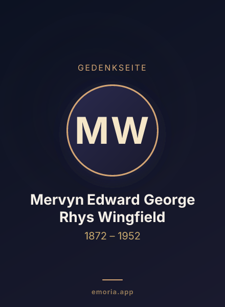 Gedenkportrait von Mervyn Edward George Rhys Wingfield