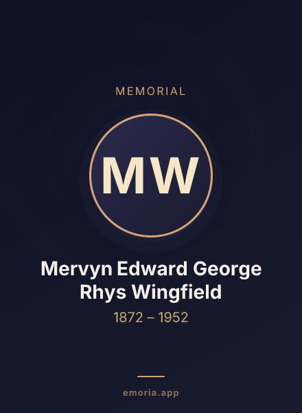 Memorial portrait of Mervyn Edward George Rhys Wingfield