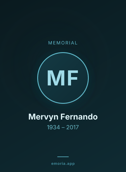 Memorial portrait of Mervyn Fernando