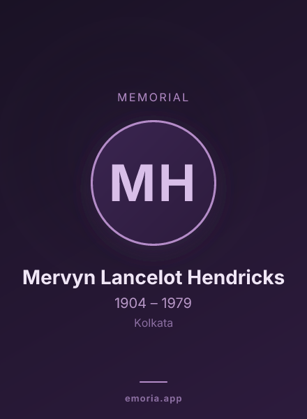Memorial portrait of Mervyn Lancelot Hendricks