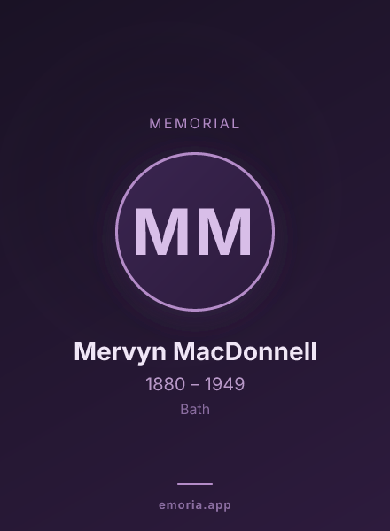 Memorial portrait of Mervyn MacDonnell