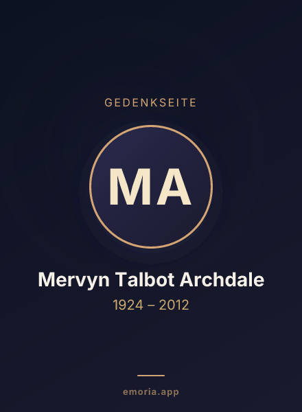 Gedenkportrait von Mervyn Talbot Archdale