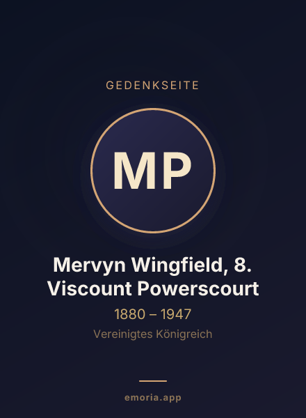 Gedenkportrait von Mervyn Wingfield, 8. Viscount Powerscourt