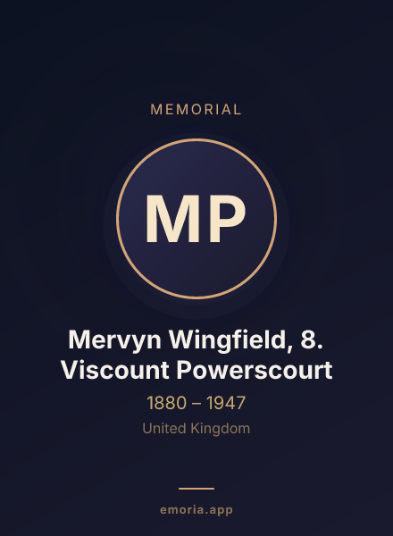 Memorial portrait of Mervyn Wingfield, 8. Viscount Powerscourt