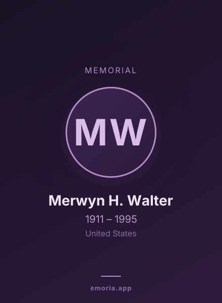 Memorial portrait of Merwyn H. Walter