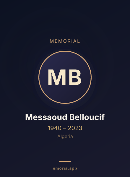 Memorial portrait of Messaoud Belloucif