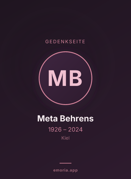 Gedenkportrait von Meta Behrens