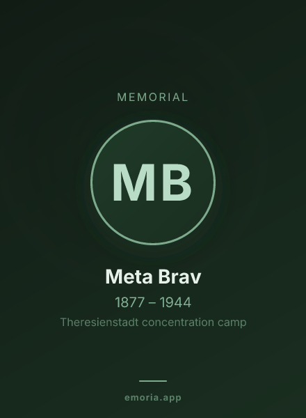 Memorial portrait of Meta Brav
