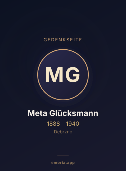 Gedenkportrait von Meta Glücksmann