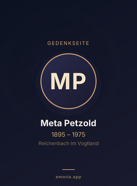 Gedenkportrait von Meta Petzold
