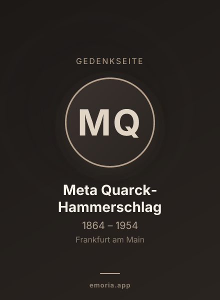 Gedenkportrait von Meta Quarck-Hammerschlag