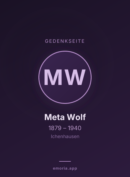 Gedenkportrait von Meta Wolf
