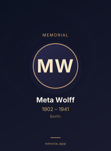 Memorial portrait of Meta Wolff
