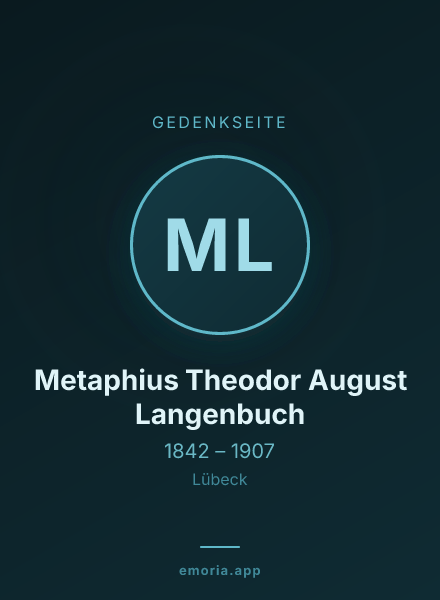 Gedenkportrait von Metaphius Theodor August Langenbuch