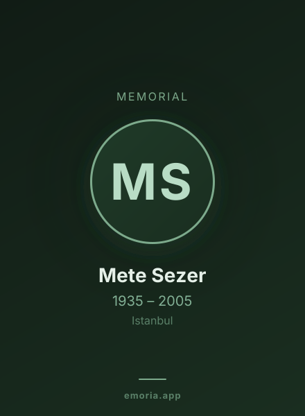 Memorial portrait of Mete Sezer