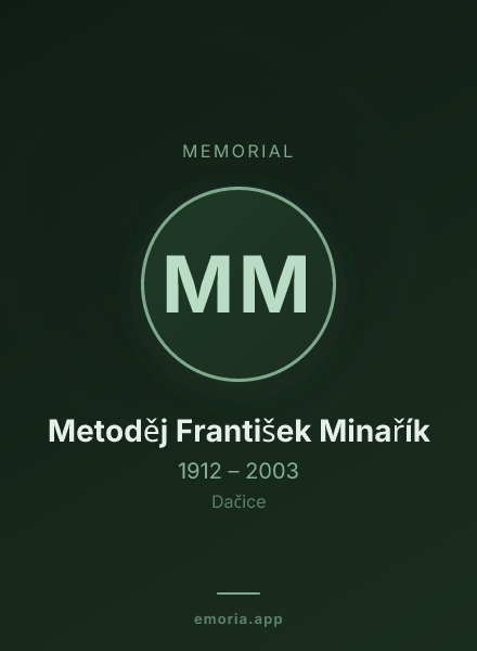Memorial portrait of Metoděj František Minařík