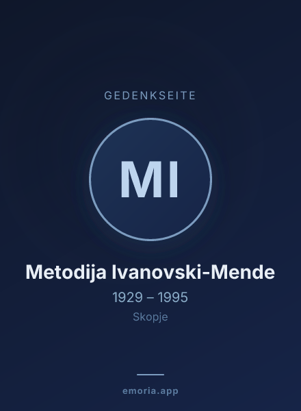 Gedenkportrait von Metodija Ivanovski-Mende