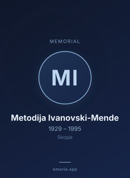 Memorial portrait of Metodija Ivanovski-Mende