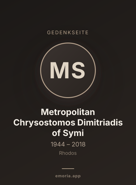 Gedenkportrait von Metropolitan Chrysostomos Dimitriadis of Symi
