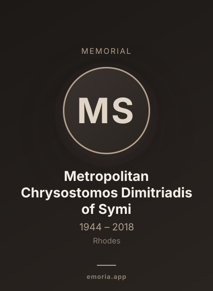 Memorial portrait of Metropolitan Chrysostomos Dimitriadis of Symi