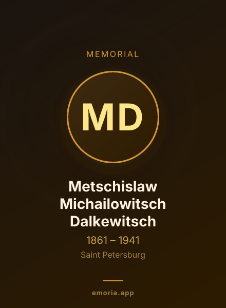 Memorial portrait of Metschislaw Michailowitsch Dalkewitsch