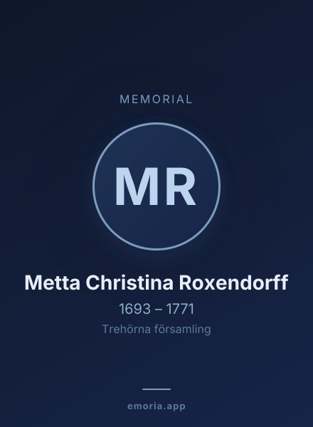Memorial portrait of Metta Christina Roxendorff