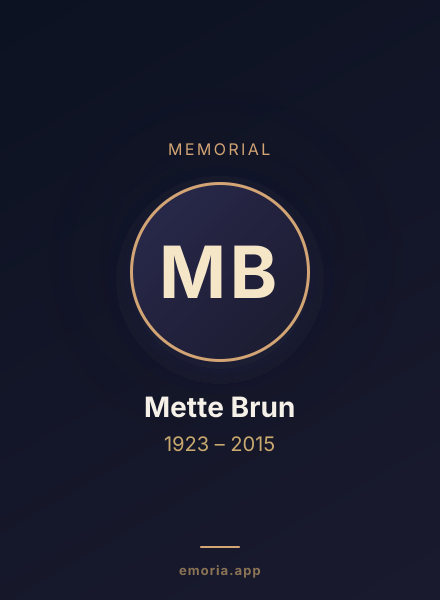 Memorial portrait of Mette Brun