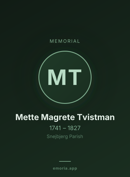 Memorial portrait of Mette Magrete Tvistman